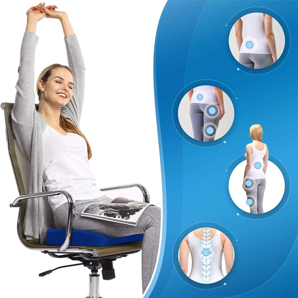 Orthopädisches Sitzkissen Bürostuhl Kissen Memory Foam Stuhlkissen Fördert Durchblutung Erhöht Sitzkomfort Ergonomisches Büro Auto Rollstuhl Retoo