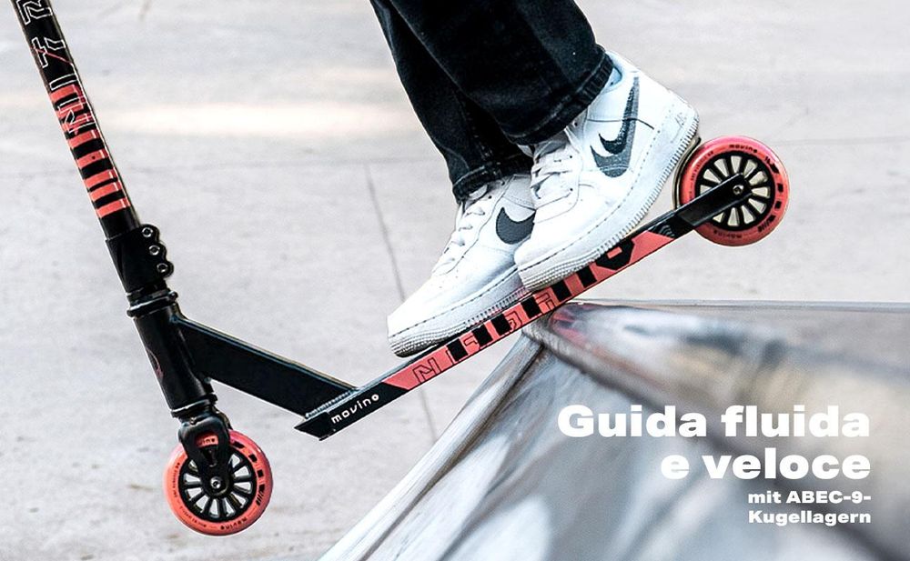 MOVINO Scooter acrobatico per bambini e adulti Freestyle Nitro Rosso