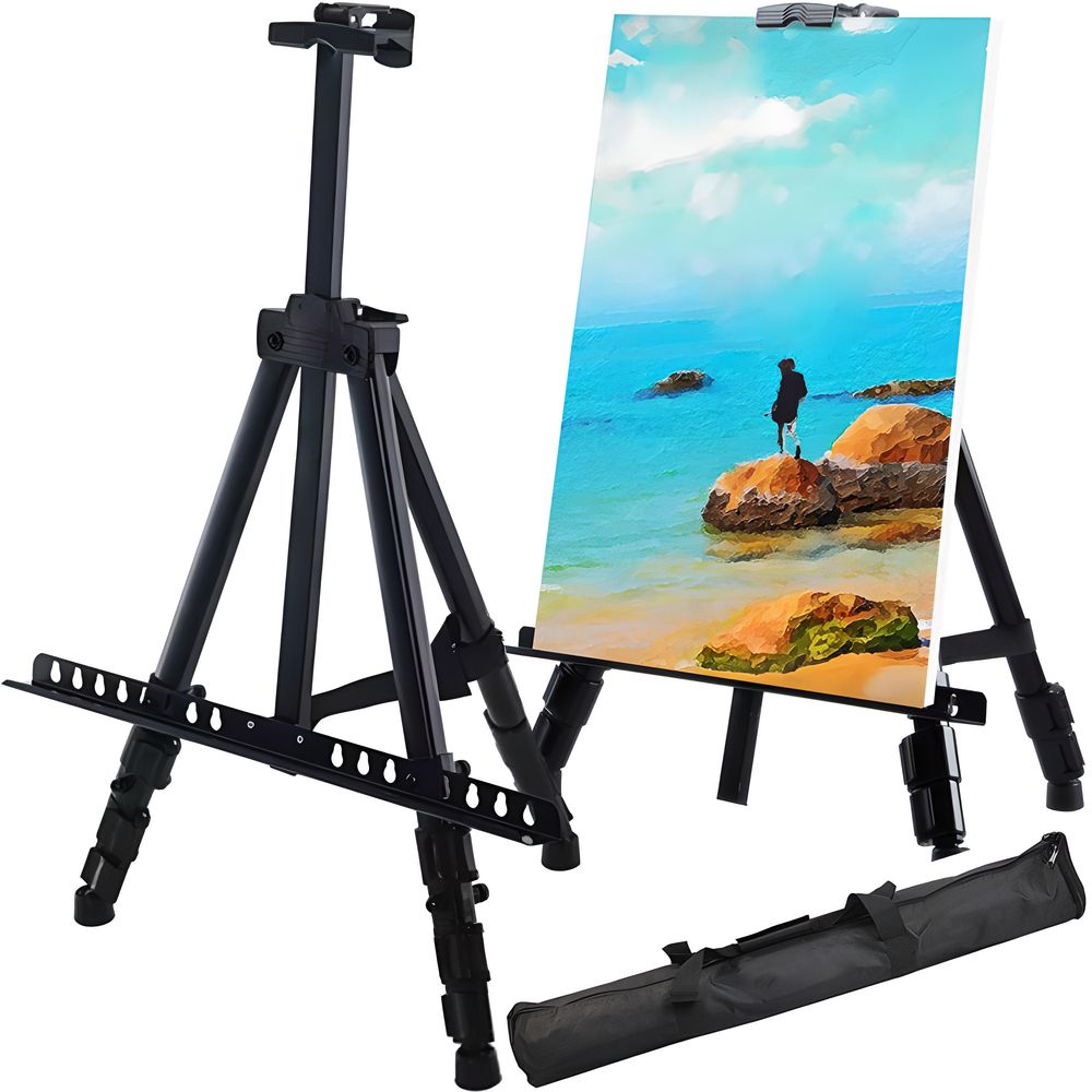 Aluminium Staffelei 158 cm Tischstaffelei PRO Feldstaffelei Leinwand Ständer Whiteboard Malerei Malen Leinwände Atelierstaffelei XL Malstaffelei Retoo