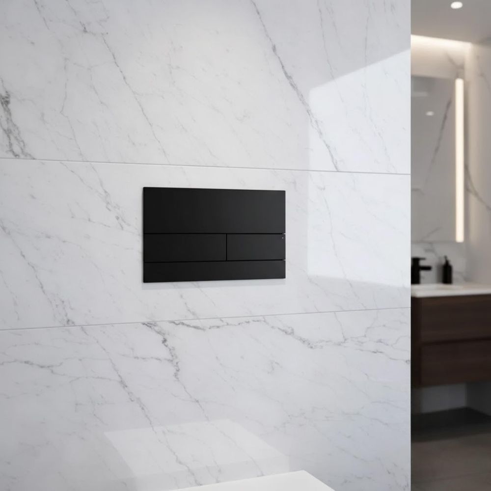 WC Spülplatte in Schwarz von Balneo FLO, stilvolle Lösung für modernes Wand-WC