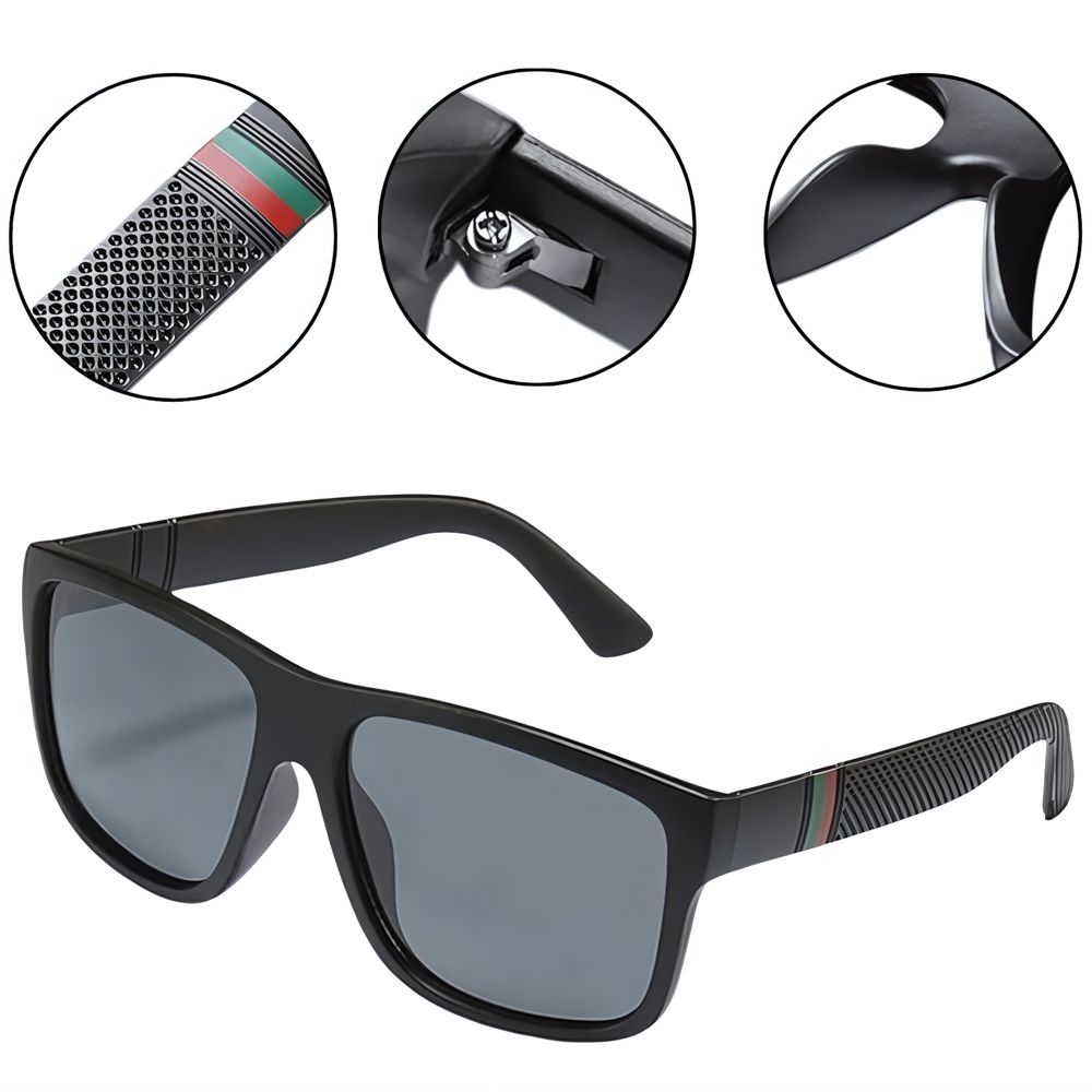 Polarisierte Sportbrille Sonnenbrille Fahrradbrille mit UV400 Schutz für Herren Autofahren Laufen Radfahren Angeln Golf Schwarz Retoo