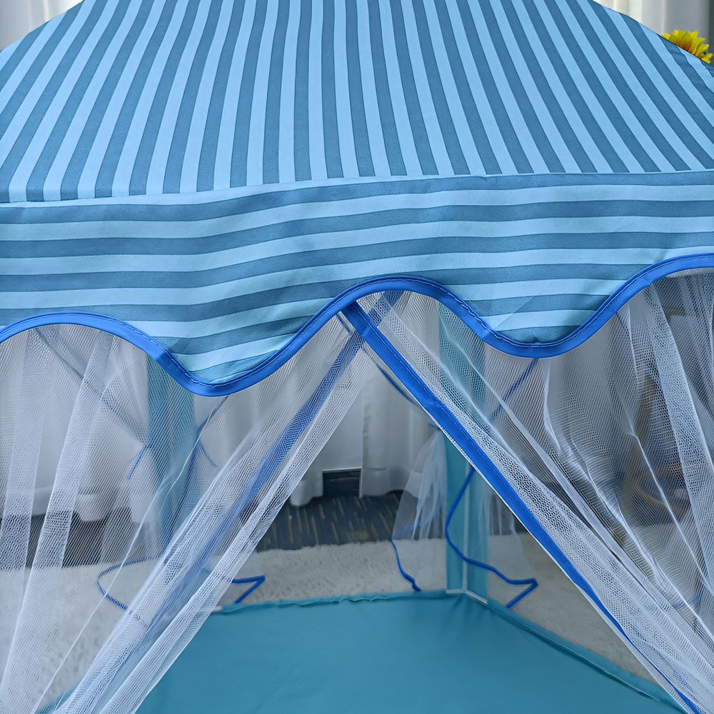 Spielzelt Für Kinder 135 x 135 x 140 Zelt Princess Castle mit Fenster Kinderspielzelt Spielset Mädchen Junge Innen Draussen  Blau Retoo