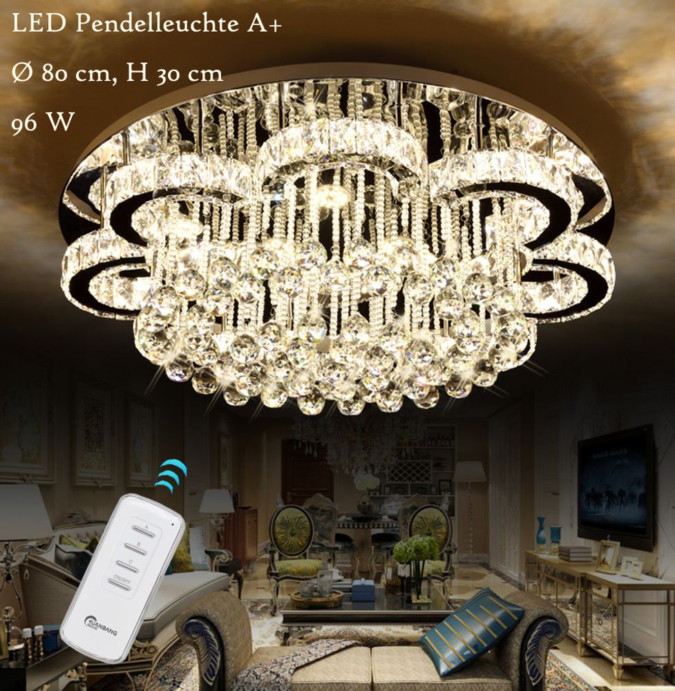 Eurotondisplay LED Deckenleuchte Pendelleuchte Kristall 6019  80cm 96Watt 18kg  EAN 0603813248630