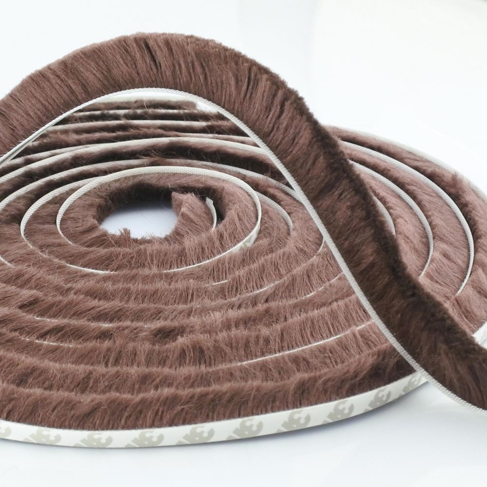 Bürstendichtung 7mm x 12mm Braun 15m Dichtungsbürste selbstklebend Türdichtung Zugluftstopper