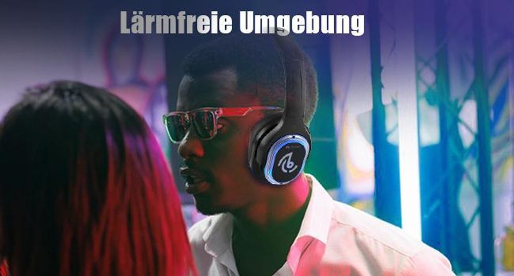 Retekess TA004 Silent Disco Starter, Kabellose Kopfhörer für Fernseher, 3 Kanäle, 200 m Reichweite, Silent-Disco-Kopfhörerset für Partys (5 Stk)