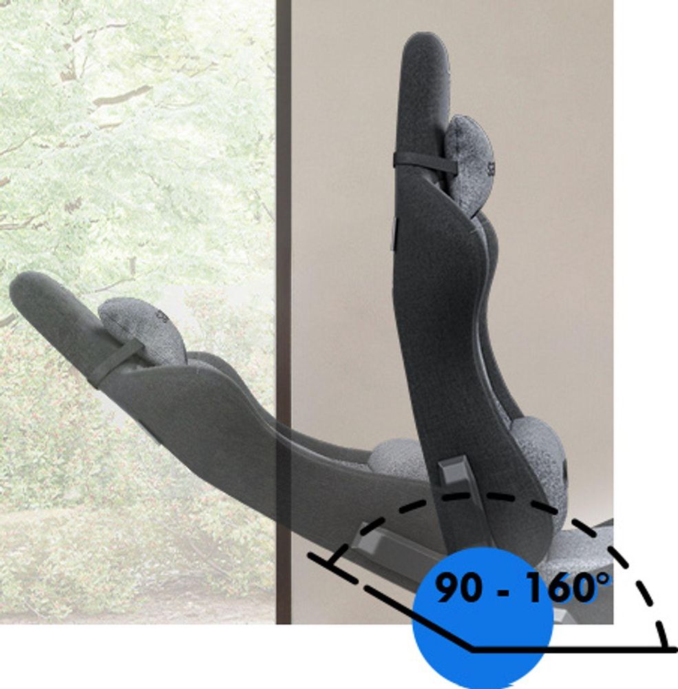 Fotel gamingowy SENSE7 Spellcaster FUKU XL, materiał, szary i czarny – ergonomiczny fotel biurowy, nośność do 160 kg, funkcja kołysania, kółka do twardych podłóg