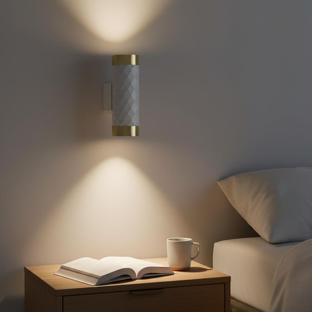 MasterLED Wandlampe GU10 - Weiß mit Gold - Glamour Duo Innenleuchte aus Aluminium - Modern und elegant