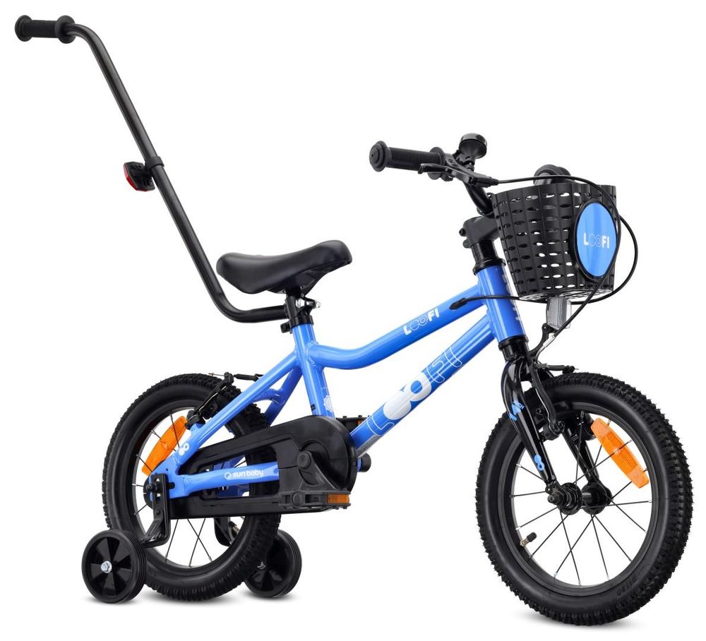 Bicicletta per bambini SUN BABY LOOFI da 14 pollici, modello leggero in alluminio da 6,6 kg per bambini dai 3 anni in su, con rotelle, cestino e campanello, per bambini e bambine