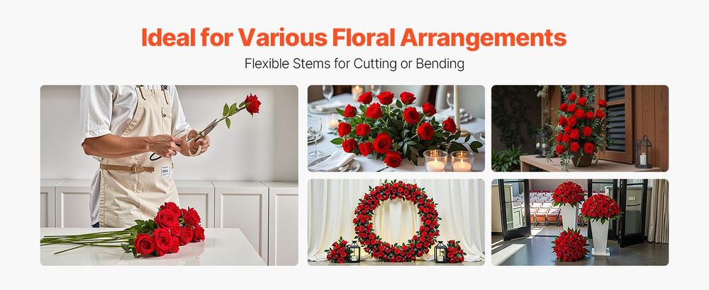 VEVOR Künstliche Rosenblätter, 500 Stück Kunstblumen Rot, Schaumrosen, für DIY Hochzeitsstrauß, Brautstrauß, Valentinstag, Muttertag, Heimdekoration