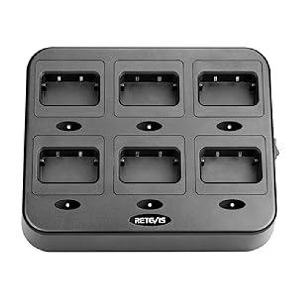 Retevis RT27 Walkie Talkie Base Charger 6-Wege-Ladegerät für Retevis RT27 Walkie Talkies (Schwarz, 1 Stück)