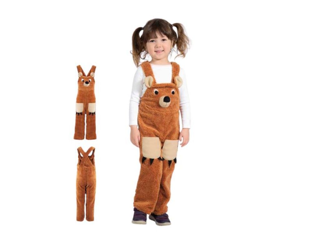 Tierkostüm Bär für Kinder Latzhose Waldtier Karneval Verkleidung Spielhose Kostüm Kinderkostüm Teddy (98)