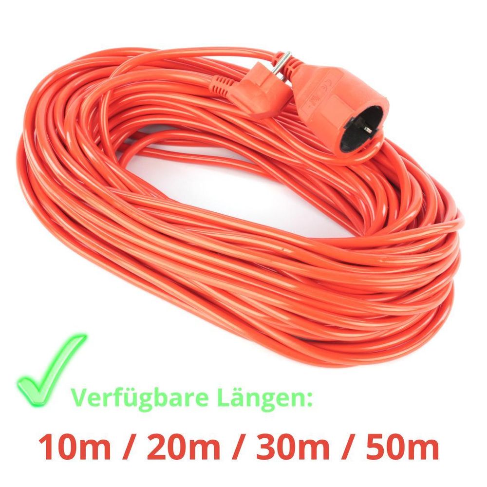 SEVICO Verlängerungskabel 50m Stromkabel Verlängerung IP44 SCHUKO Orange Garten Kabel V8