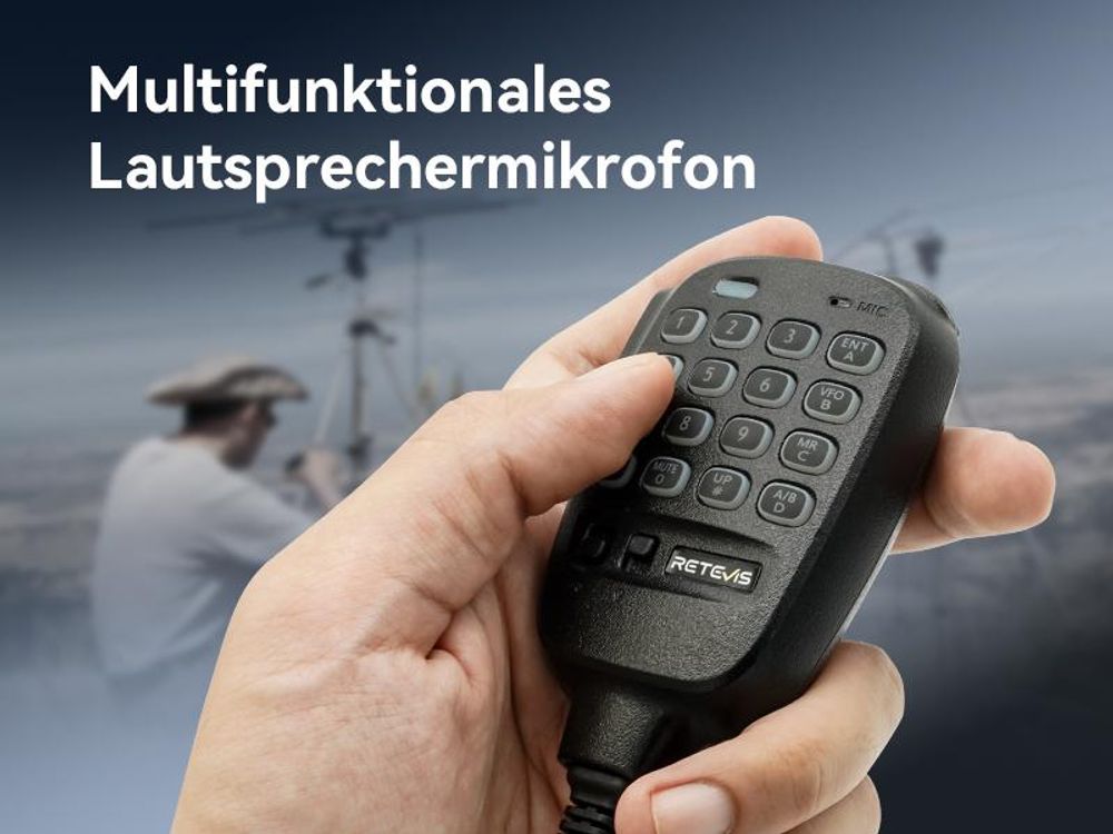Retevis MA1 Amateurfunk mit Antenne, Mobiler Transceiver mit Abnehmbarem Bedienfeld, Cross Band Repeater, Große Reichweite VFO, Amateurfunk, Home Base