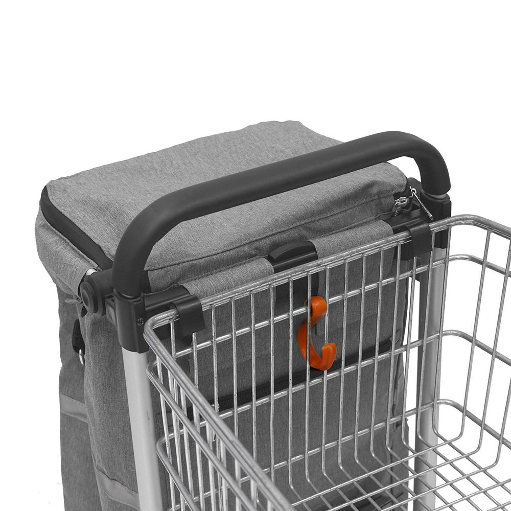 Meister Einkaufstrolley Premium Schwarz, 45 L Klappbarer Einkaufsroller mit Luftreifen