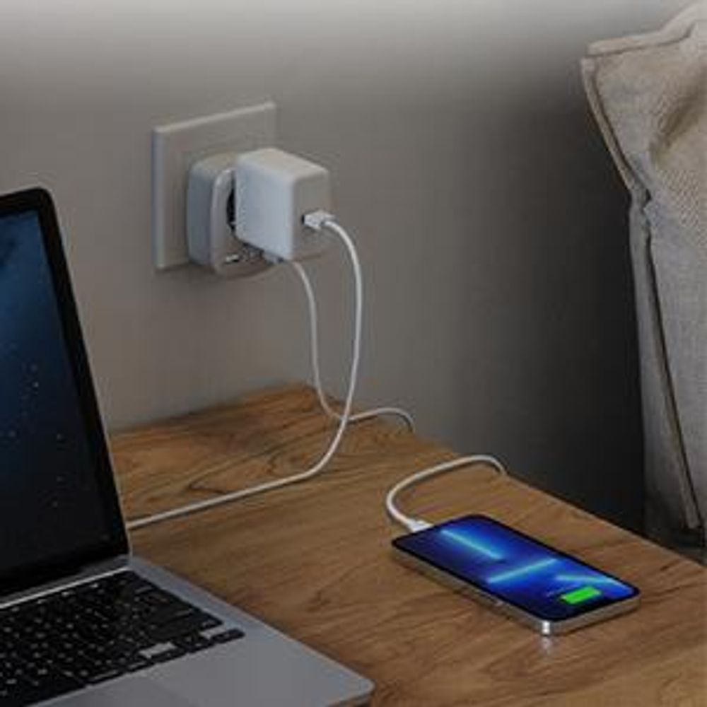 TESSAN Steckdose mit 2 USB Mehrfachstecker Steckdosenadapter 4000W Mehrfachsteckdose Adapterstecker Grau
