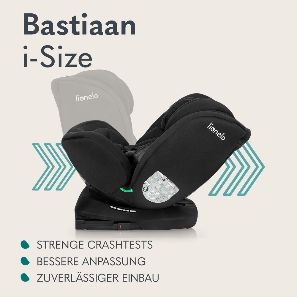 Lionelo Bastiaan i-Size Autokindersitz ab Geburt bis 12 Jahre, ab 0 kg bis 36 kg, i-Size, Isofix + Top Tether - Rosa