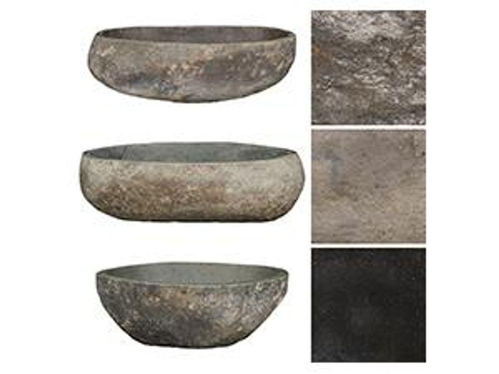 vidaXL Lavabo in pietra di fiume ovale (45-53)x(34-41) cm