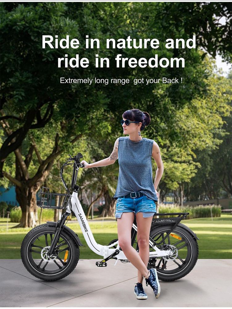 C05 Pro Neues 20-Zoll-Falt-Elektrofahrrad mit breiten Reifen, Tiefeinsteigerrahmen, 36 V 13 Ah, mechanische Doppel-Scheibenbremse,150 kg,weiß
