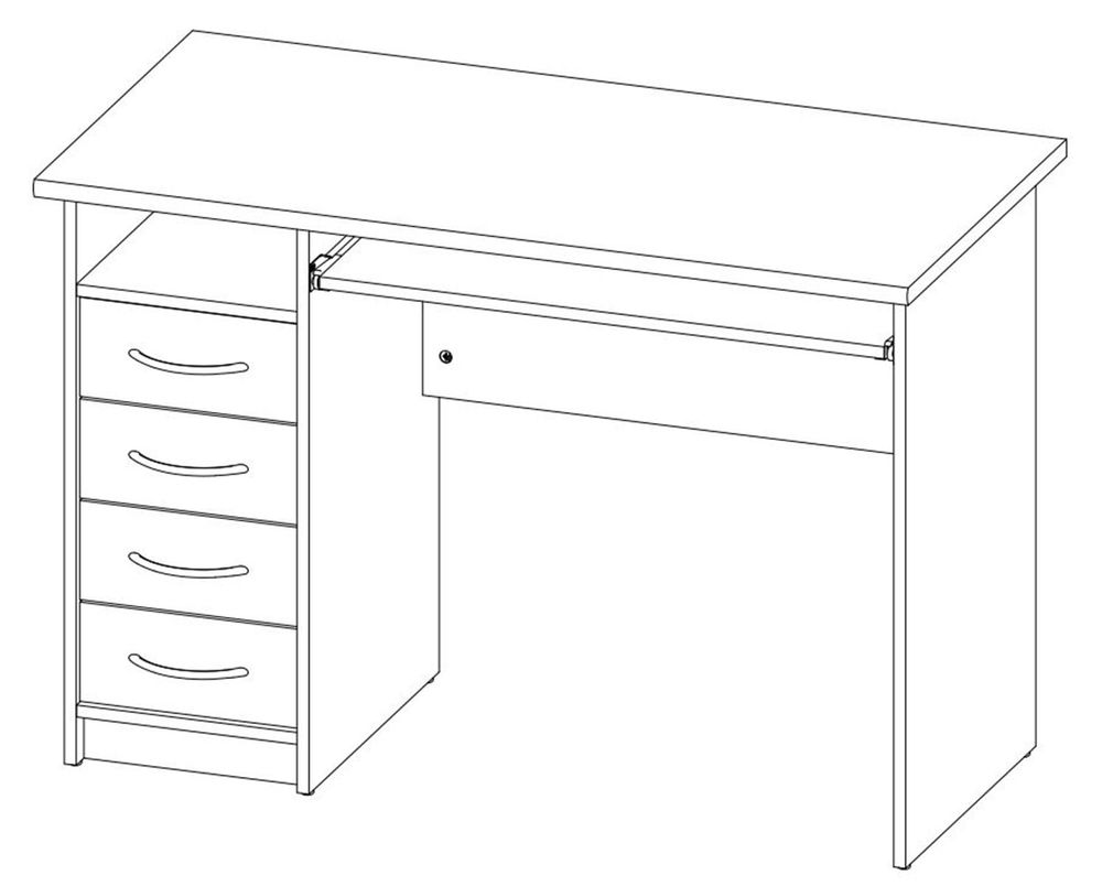 Taunton I – Schreibtisch mit 4 Schubladen und Tastaturauszug