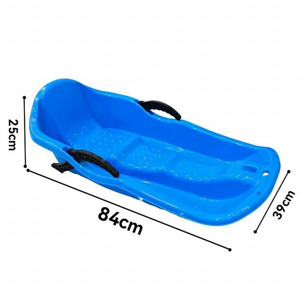 Kinderschlitten mit Bremsen & Zugseil – robuster Kunststoff, rutschfester Sitz, leicht & frostsicher – 84×39×25 cm, Blau
