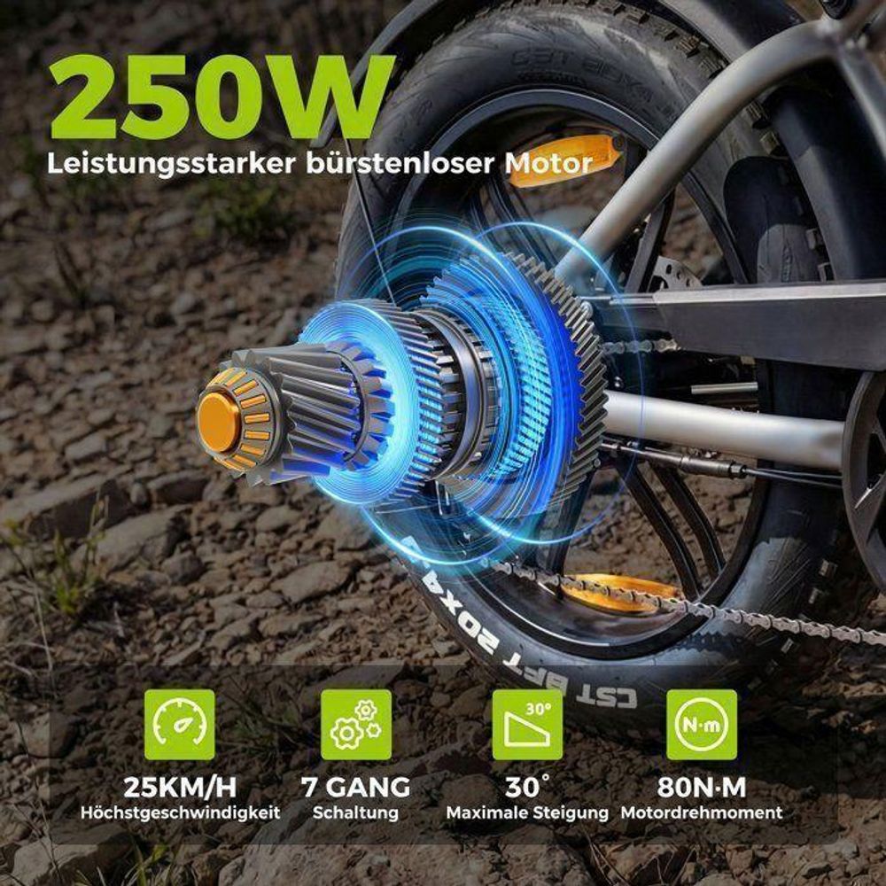 250-W-Heckmotor und 80 Nm Drehmoment