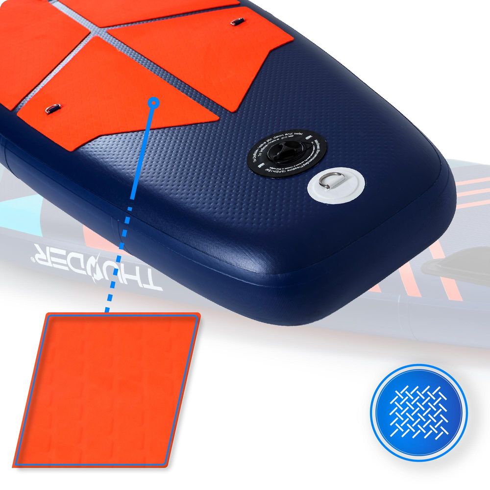 Thunder Stripes 320 Stand Up Paddle Board 320 x 75 x 15 cm Rot Blau 150 kg