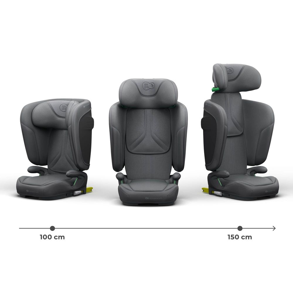 Kinderkraft UNITY 2 Kindersitz 100–150 cm, 15–36 kg, klappbar, ISOFIX, SPS+ & H-GUARD, Schlafposition, AIR FLOW, ergonomische Armlehnen, Grau