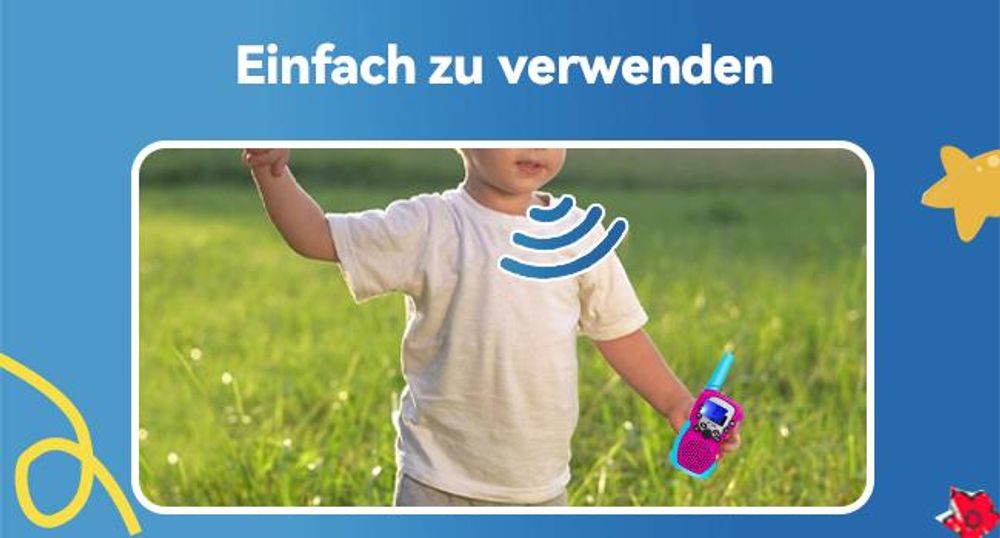 Retevis RT388 Walkie Talkie Kinder, Geschenke für Kinder ab 4-12 jahre, VOX, 10 Ruftöne, DCS/CTCSS, Spielzeug mit Taschen für Camping