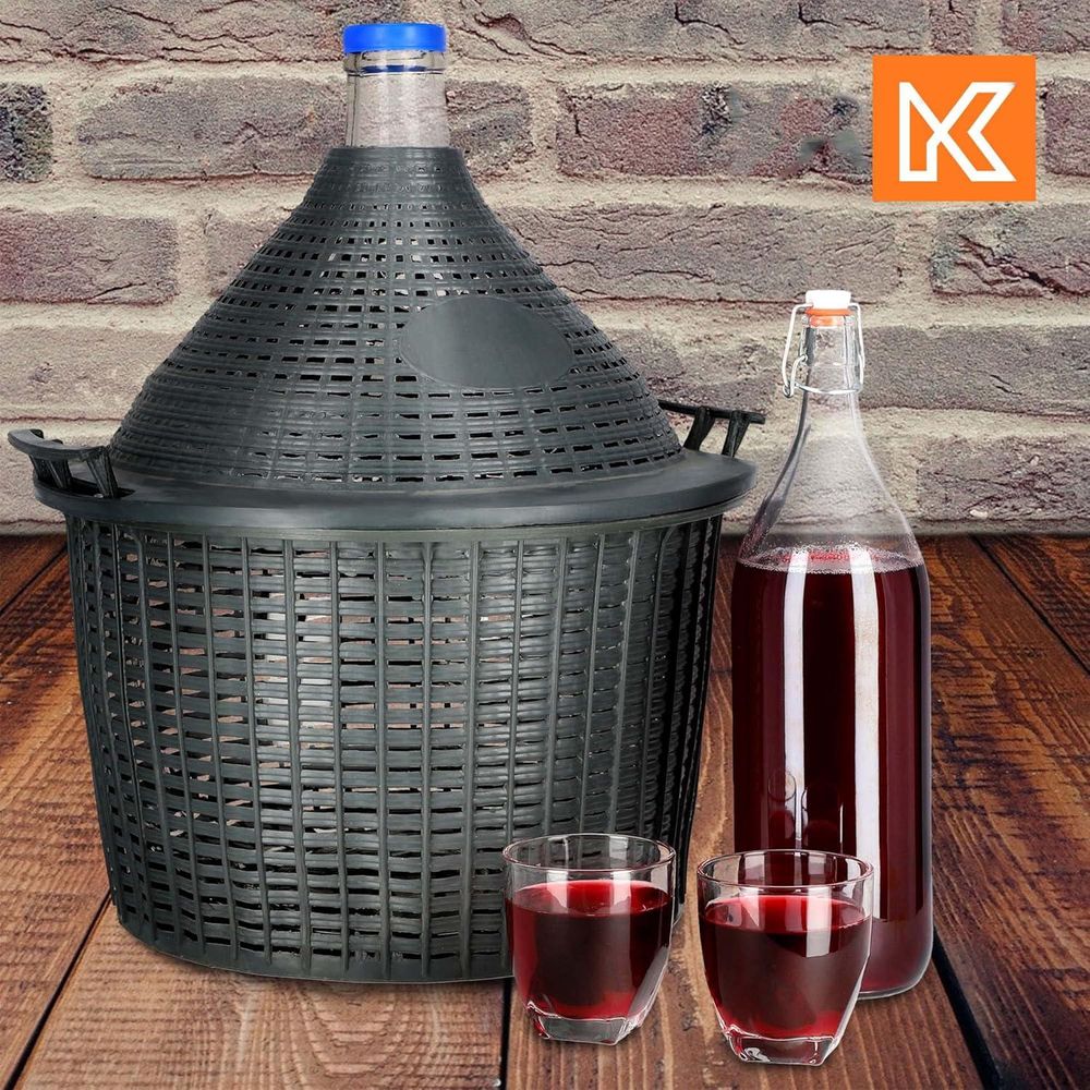 KADAX Glasflasche "Torano", Flasche, Likörflaschen, Ölflasche, Essigflasche, 2L, 6 Stück