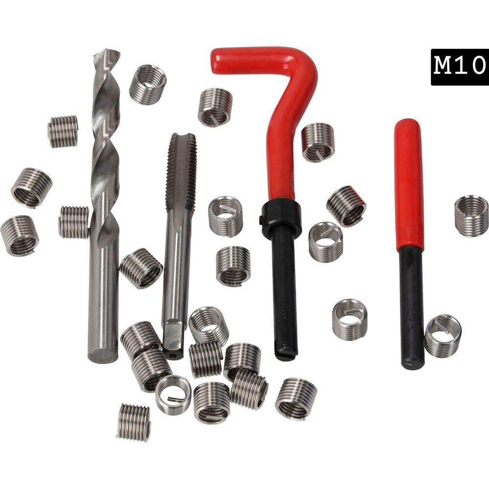 LUXTOM | Gewindereparatursatz, 131tlg, M5, M6, M8, M10, M12, Helicoil, Gewinde Reparatur Satz, Gewindehülse, Gewindeeinsätze