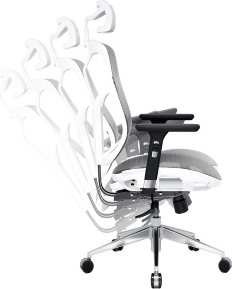 Diablo V-Basic Bürostuhl Chefsessel Netzstoff verstellbare Armlehnen höhenverstellbar ergonomisch Farbwahl (weiß/grau)