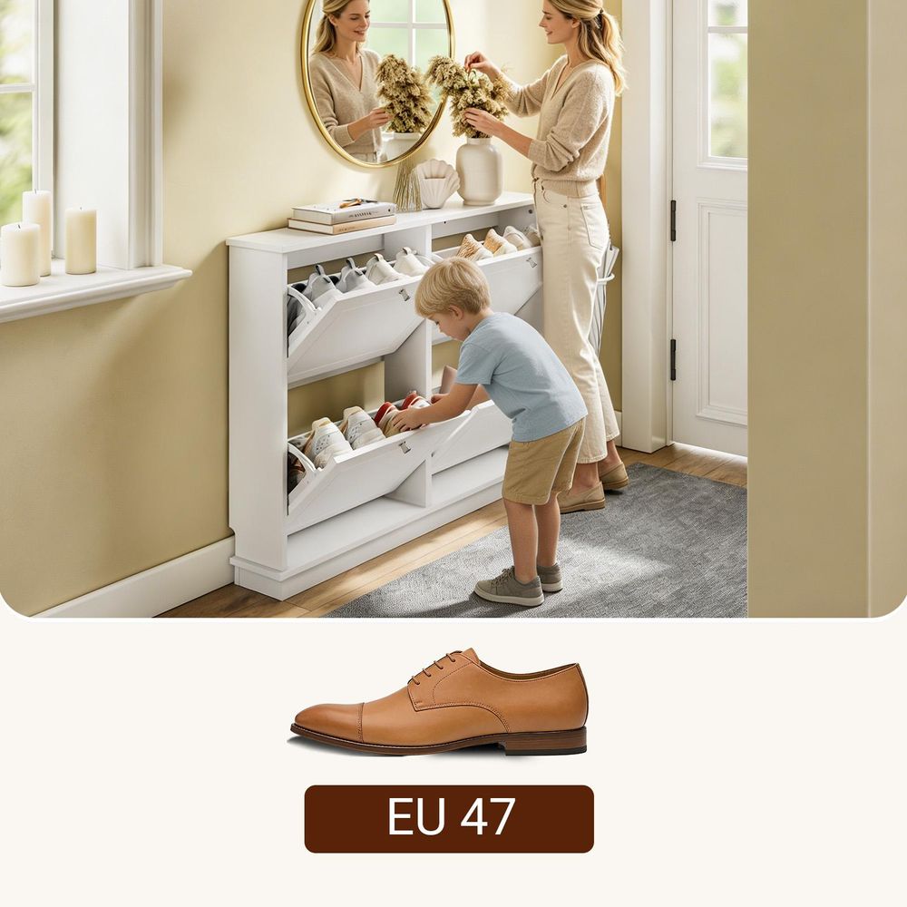 SoBuy Schuhschrank Aufbewahrungsmöbel Weiß Skandinavisch FSR216-W
