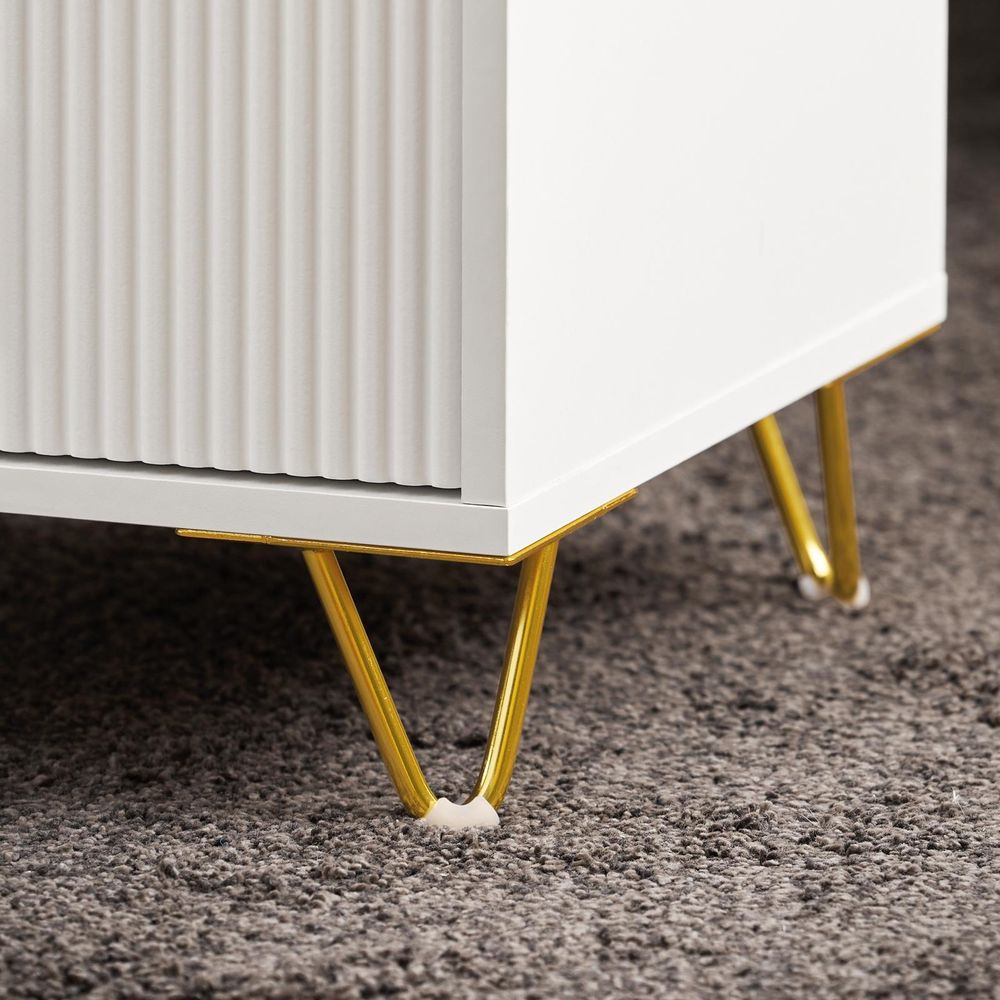 SoBuy Nachttisch schmaler Schrank mit 3 Schubladen, 63 cm ergonomische Höhe, für Schlafzimmer und Wohnzimmer, ideal für kleine Räume FBT115-L-W