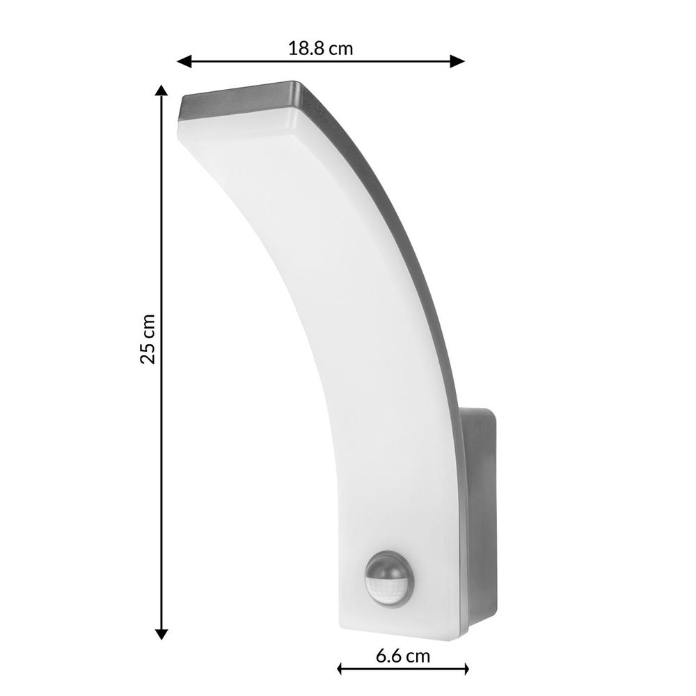 Maclean grau 20W 2000lm IP65 4000K LED Lampe mit Bewegungsmelder  MCE512