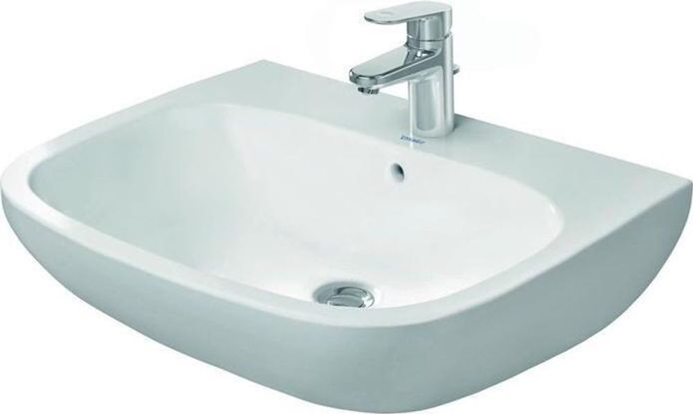 Duravit D-Code Waschtisch, mit Hahnloch und Überlauf, 600 × 460 × 175 mm, Weiß hochglänzend, 2310600000
