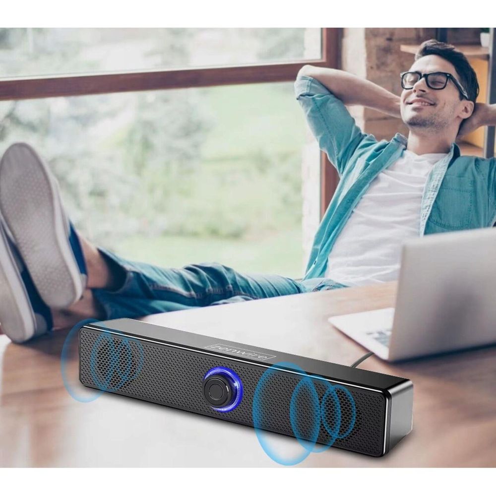 Mini-Soundbar - Computerlautsprecher - 2.0 USB - für Laptop und Computer - für PC - LED - 18 W