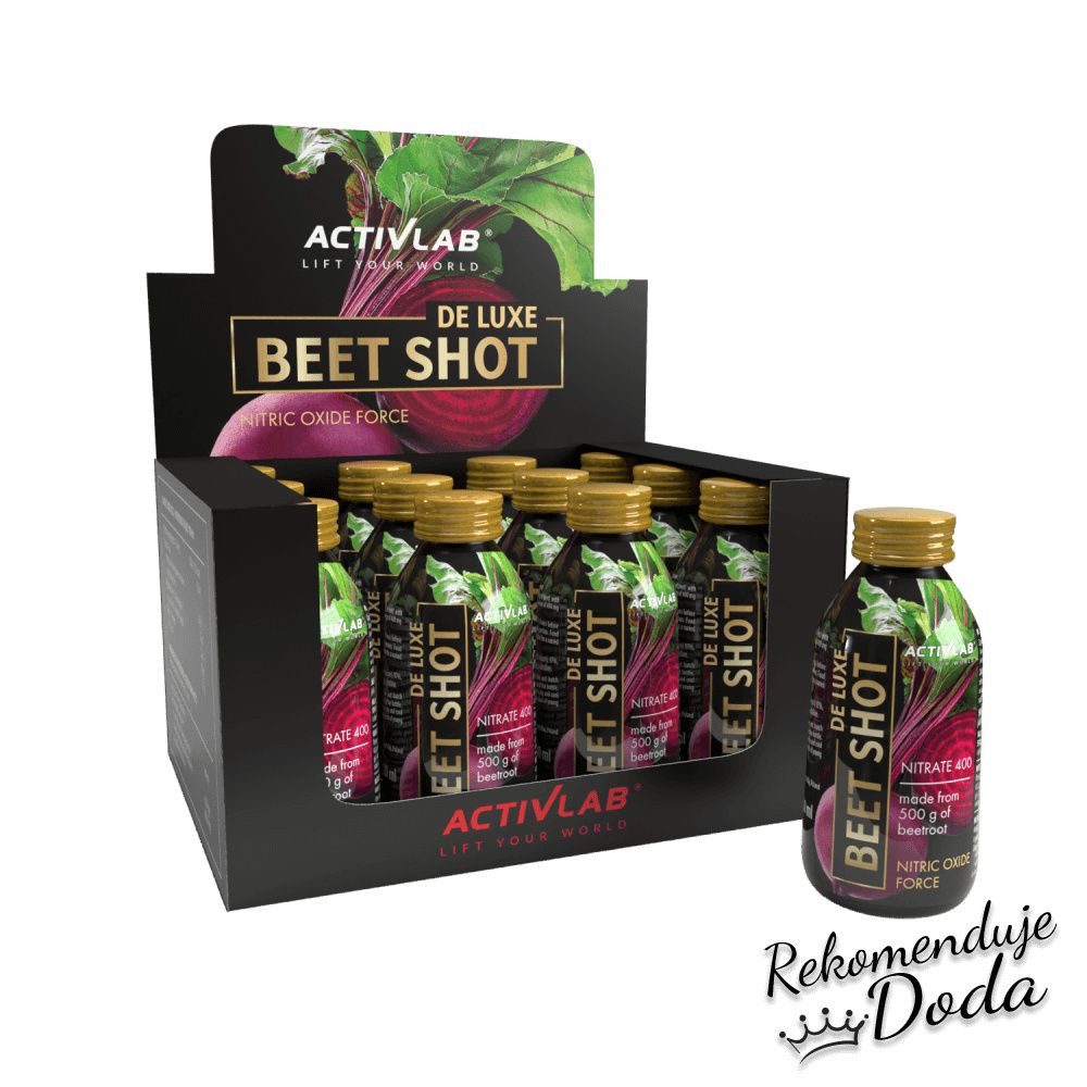 12 x De Luxe Beet Shot zagęszczony sok z <b>buraka</b> wspierający wytrzymałość Activlab