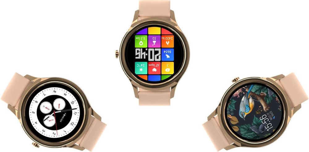Smartwatch damski z opaską sportową ForeVive 3 SB-340 Bluetooth, sterowanie muzyką, krokomierz itd., IP68, Zegarek fitness, Pulsometr Smukłe Złoto