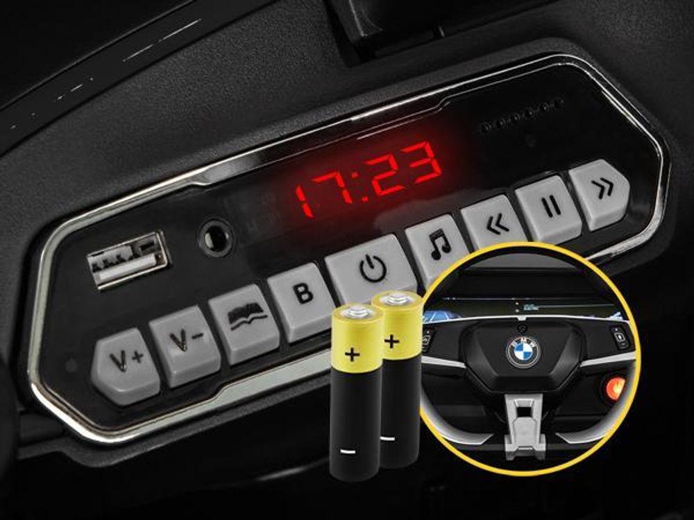 Actionbikes Motors Kinder Elektro Auto BMW i4 | Kinderfahrzeug - Elektroauto mit Fernbedienung - Bluetooth - USB - MP3 - AUX - Ab 3 Jahre (Schwarz)