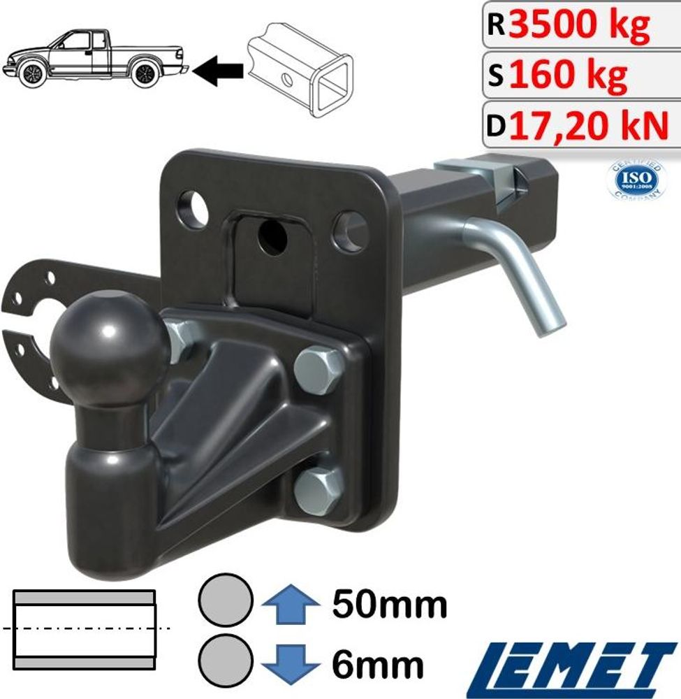 Anhängerkupplung Einschub 2-Zoll US-Adapter Spannkeil für Ford F-150 XIII 2015-