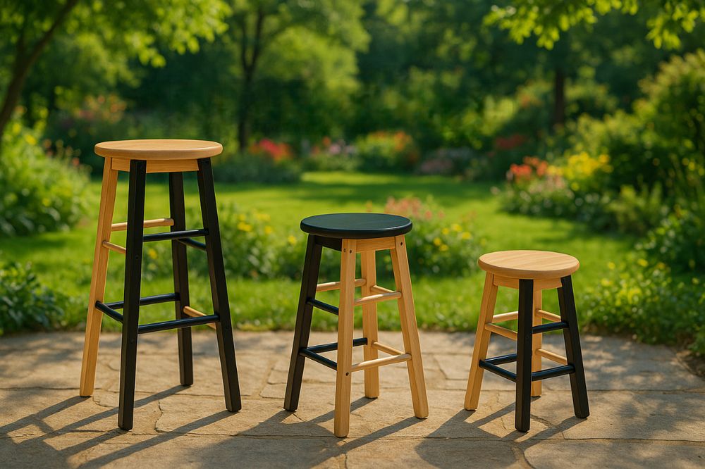 Barhocker aus Kautschukholz - 32 cm x 32 cm x 60 cm Braun