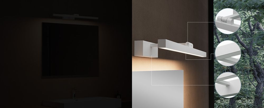 doporro LED Badezimmerleuchte Chrom 60cm - 14W Spiegellampe 4000K (Neutralweiß) - Stylische Wandleuchte für Badbeleuchtung Strahlenschön
