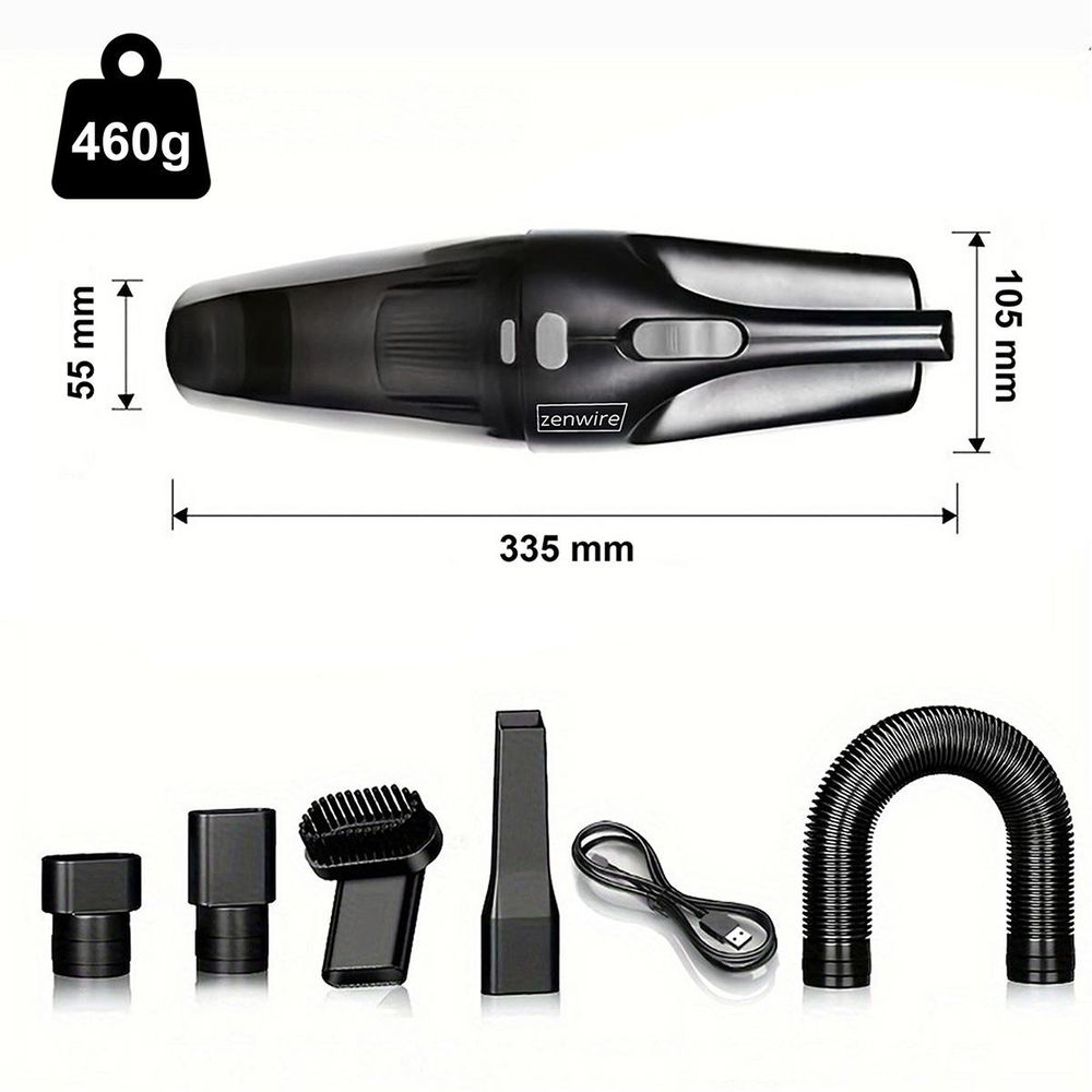 Mini Odkurzacz Ręczny Samochodowy Bezprzewodowy Mocny Akumulatorowy USB-C A4