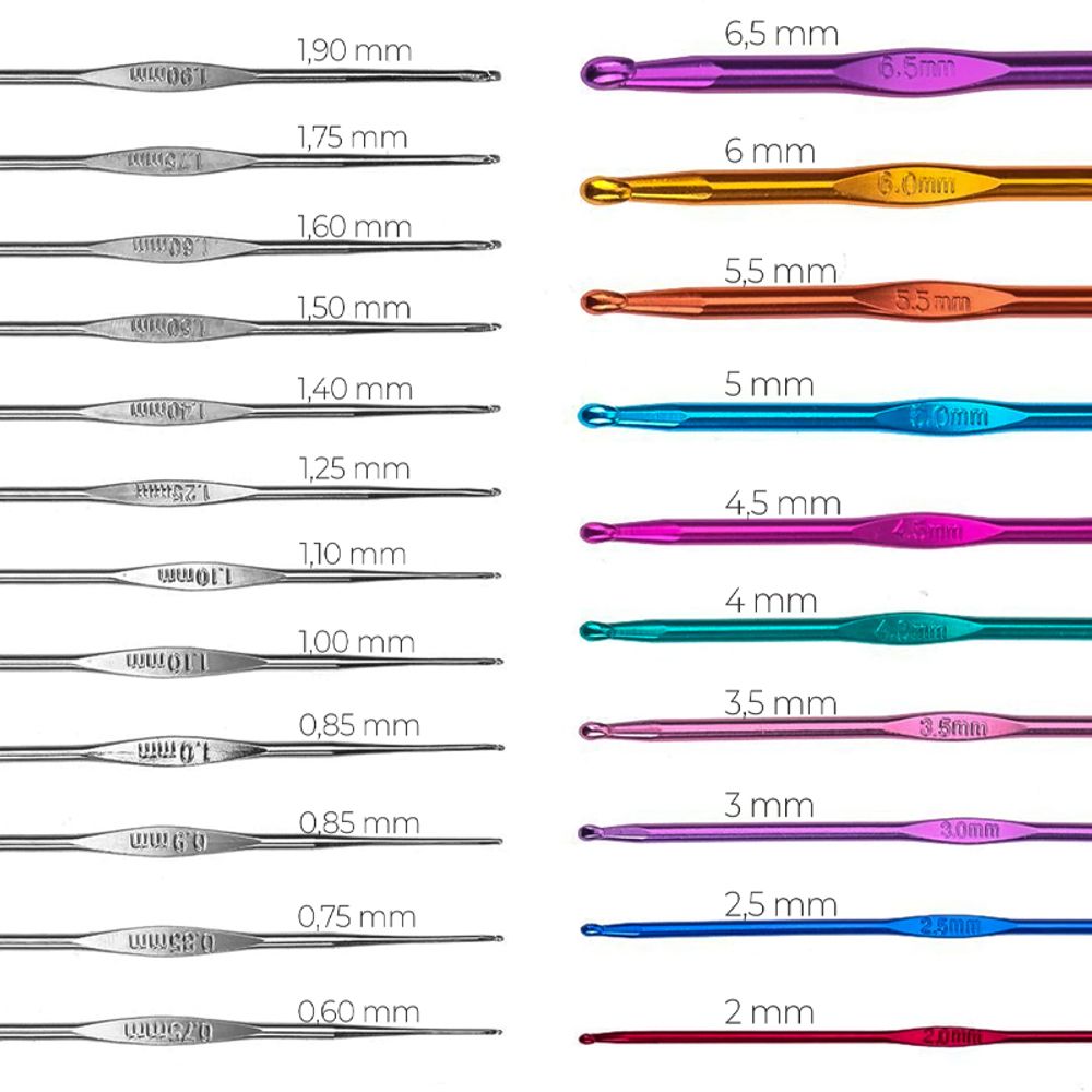 22er Häkelhaken Set aus Aluminium mit Tasche Häkelnadeln Mini Häkeln Stricknadeln Stricken für Kinder ab 8 Jahren Bunte Nadeln Ergonomische Retoo