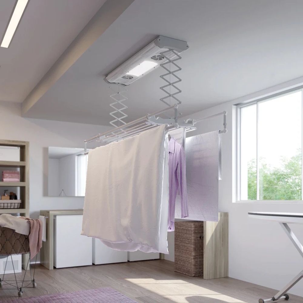 Stendibiancheria elettrico da soffitto Foxydry Air 160 Cm - Acciaio e Alluminio
