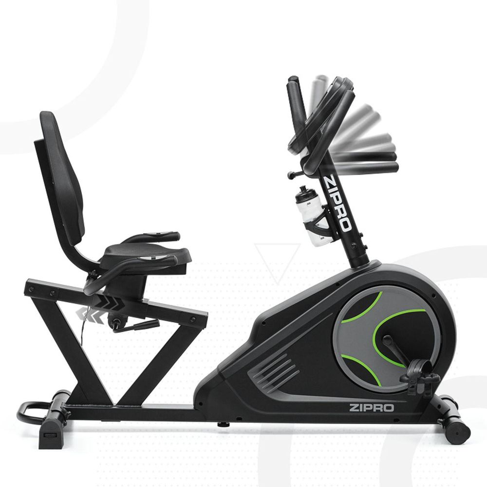 Zipro Liegeheimtrainer Ergometer Glow – trenażer siedzący dla seniorów i osób po rehabilitacji Rower poziomy z aplikacją Opór elektryczny Nie obciąża pleców i jest cichy