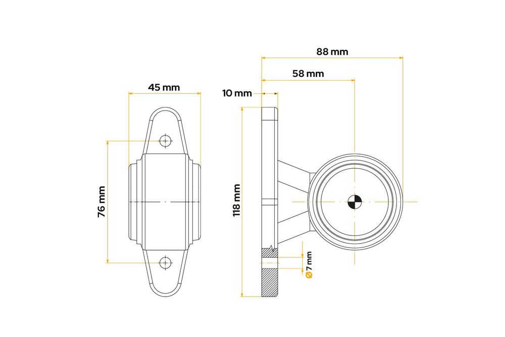 LED Begrenzungsleuchte Umrissleuchte 12 24V Seitenleuchte Anhänger LKW Universal