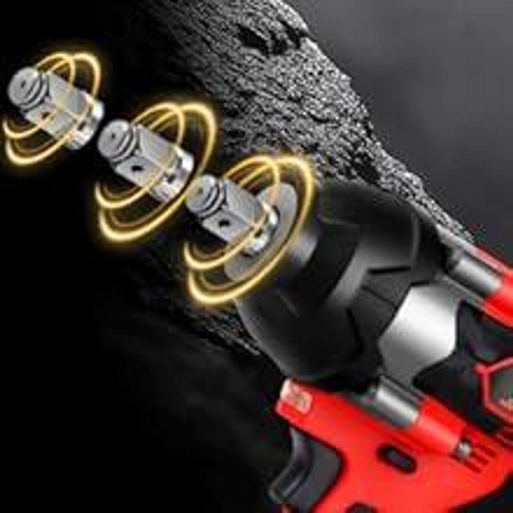 TEENO Clé à Choc Sans Fil 700 Nm 1/2", 20V Brushless avec 2 Batteries 4000mAh, 4 Douilles (17/19/20/21mm), Tête Pivotante 180° & 90°, Chargeur Rapide