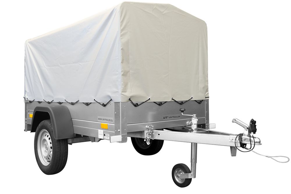 Car trailer GARDEN TRAILER 201 TIPP with support wheel, tarpaulin and high frame