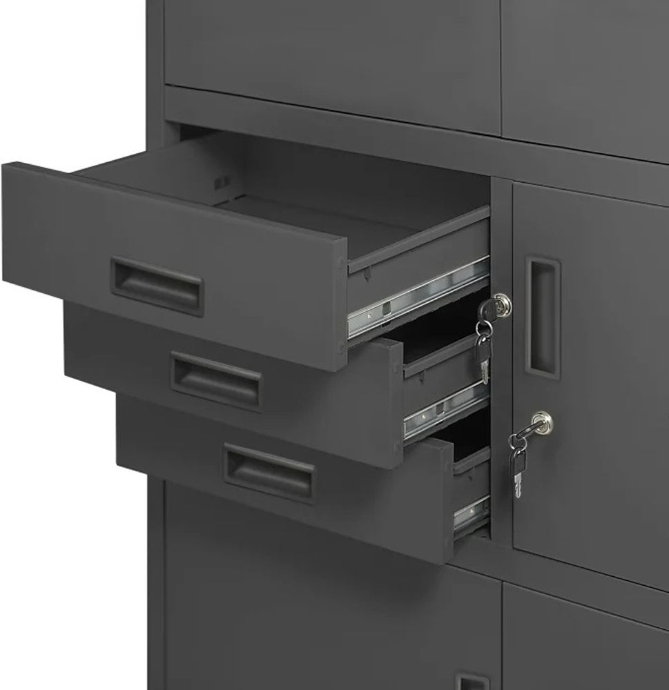 Aktenschrank Büroschrank Stahlschrank anthrazit  185x90x40